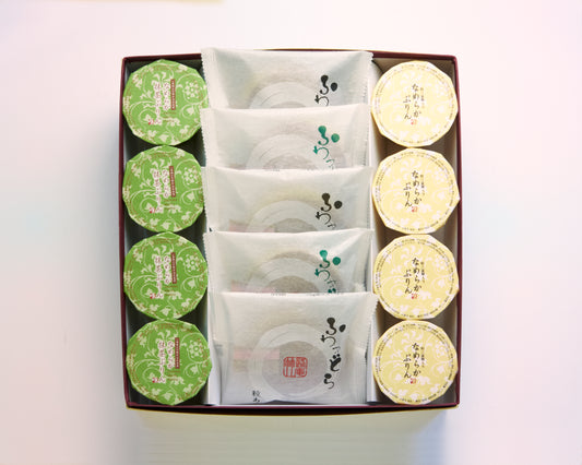 P-8ふわっどら・和風ぷりん詰め合わせ(粒あん3・抹茶あん2・なめらか4・抹茶4)